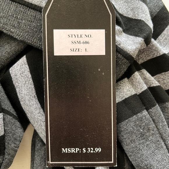 Silver Stone collection, men’s gray/black striped polo shirt size L - Picture 2 of 4